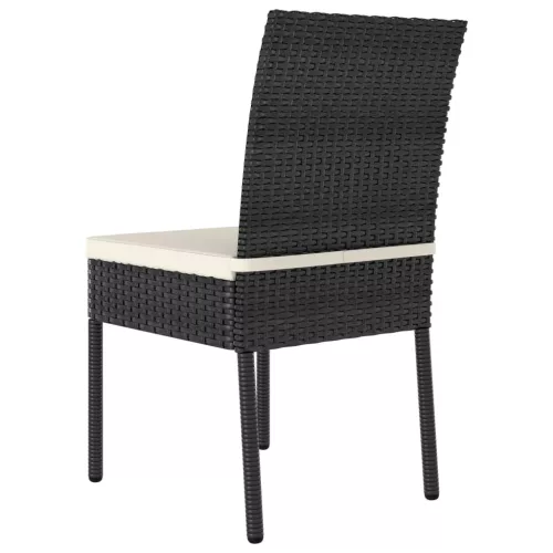 4 db fekete polyrattan kerti étkezőszék