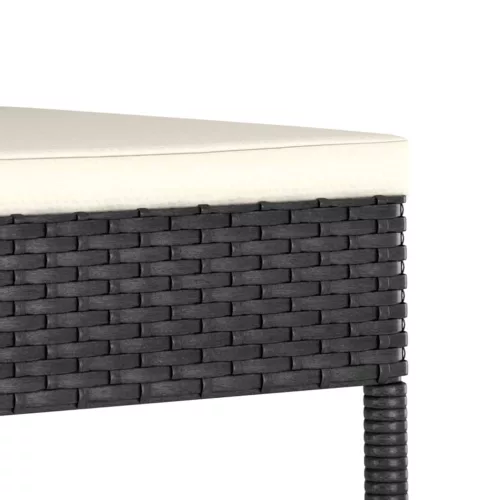  4 db fekete polyrattan kerti étkezőszék