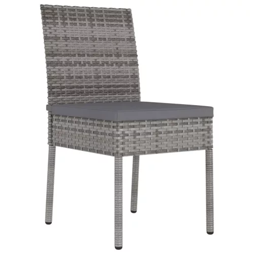  2 db szürke kerti polyrattan étkezőszék