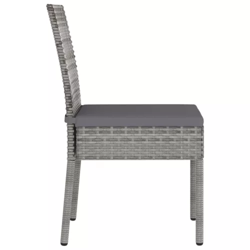  2 db szürke kerti polyrattan étkezőszék