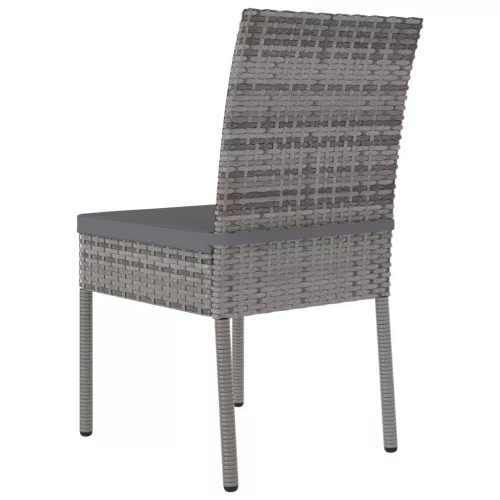  4 db szürke kerti polyrattan étkezőszék