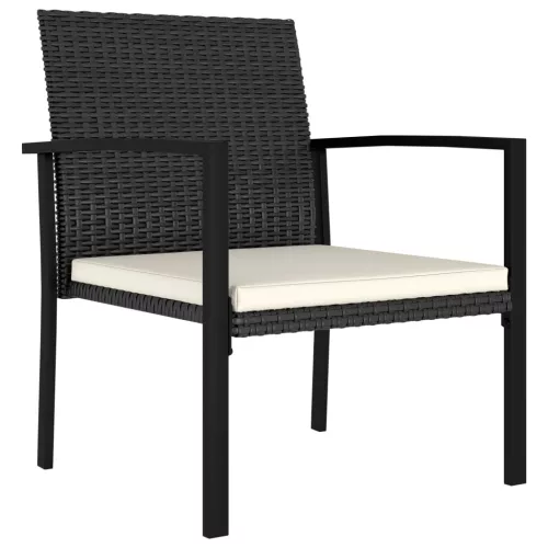  4 db fekete polyrattan kerti étkezőszék
