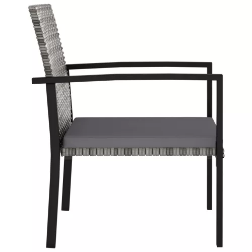  2 db szürke kerti polyrattan étkezőszék