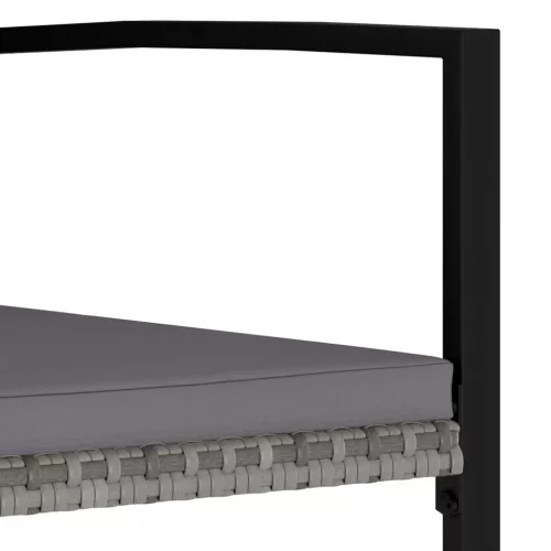 2 db szürke kerti polyrattan étkezőszék