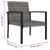  2 db szürke kerti polyrattan étkezőszék