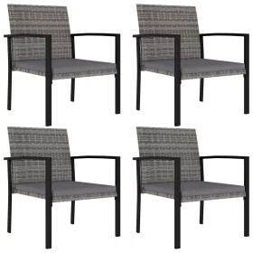  4 db szürke kerti polyrattan étkezőszék