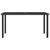  fekete polyrattan kerti étkezőasztal 140 x 70 x 73 cm