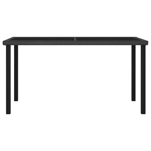  fekete polyrattan kerti étkezőasztal 140 x 70 x 73 cm