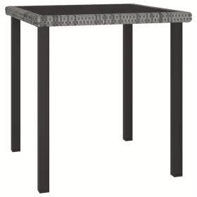  szürke polyrattan kerti étkezőasztal 70 x 70 x 73 cm