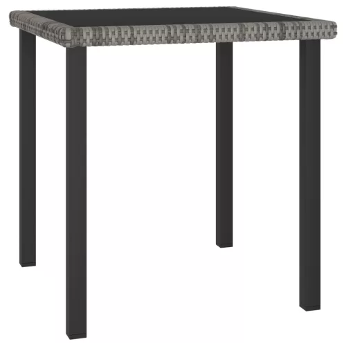  szürke polyrattan kerti étkezőasztal 70 x 70 x 73 cm