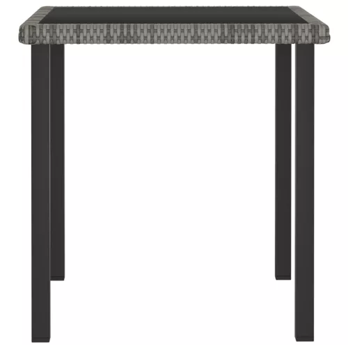  szürke polyrattan kerti étkezőasztal 70 x 70 x 73 cm