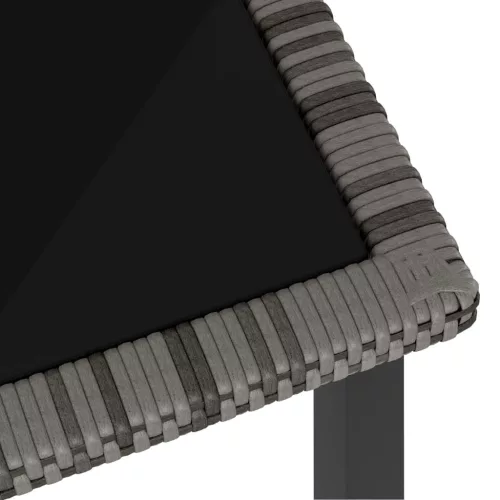  szürke polyrattan kerti étkezőasztal 70 x 70 x 73 cm