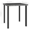  szürke polyrattan kerti étkezőasztal 70 x 70 x 73 cm