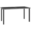  szürke polyrattan kerti étkezőasztal 140 x 70 x 73 cm