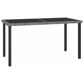  szürke polyrattan kerti étkezőasztal 140 x 70 x 73 cm