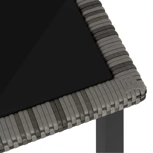  szürke polyrattan kerti étkezőasztal 140 x 70 x 73 cm