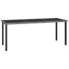  szürke polyrattan kerti étkezőasztal 180 x 70 x 73 cm