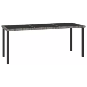  szürke polyrattan kerti étkezőasztal 180 x 70 x 73 cm