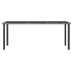  szürke polyrattan kerti étkezőasztal 180 x 70 x 73 cm