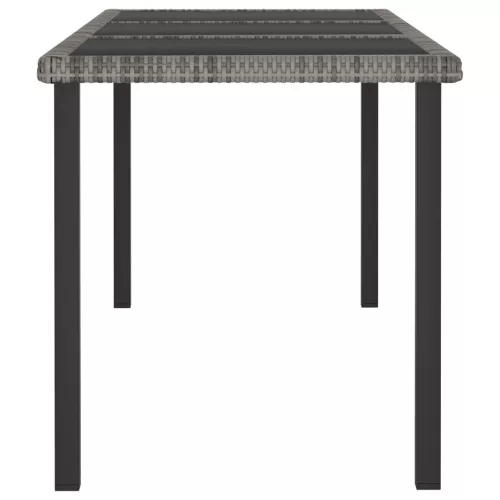  szürke polyrattan kerti étkezőasztal 180 x 70 x 73 cm