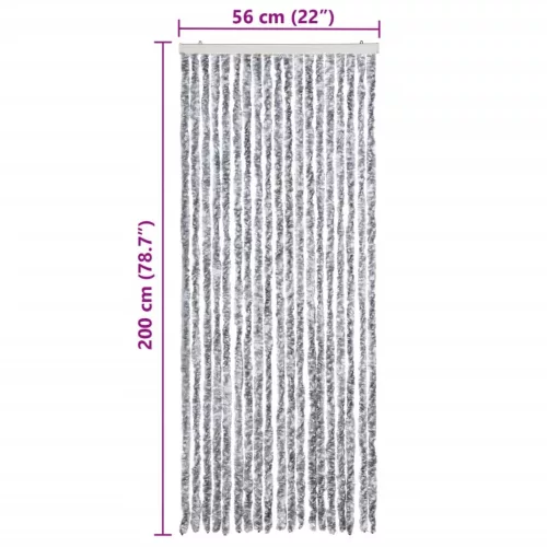  fehér és szürke zsenília rovarfüggöny 56 x 200 cm