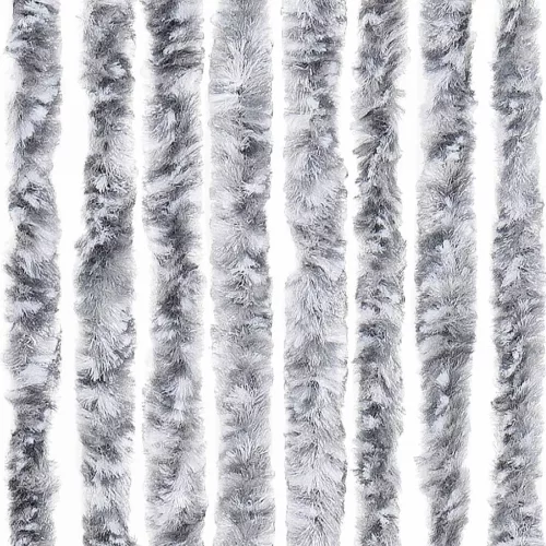  fehér és szürke zsenília rovarfüggöny 90 x 200 cm