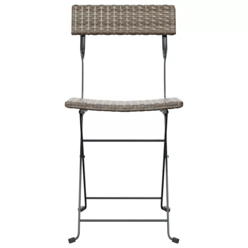  4 db szürke polyrattan összecsukható bisztrószék