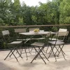  6 db szürke polyrattan összecsukható bisztrószék