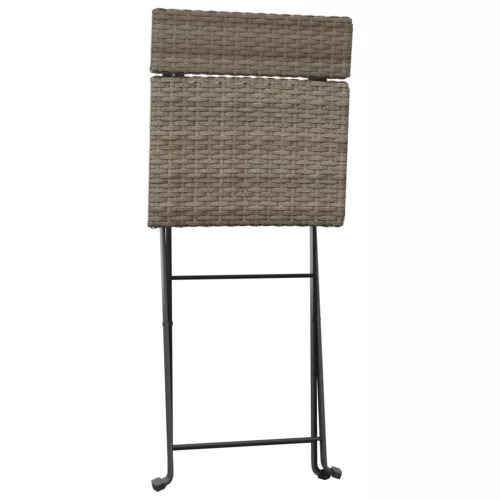  6 db szürke polyrattan összecsukható bisztrószék