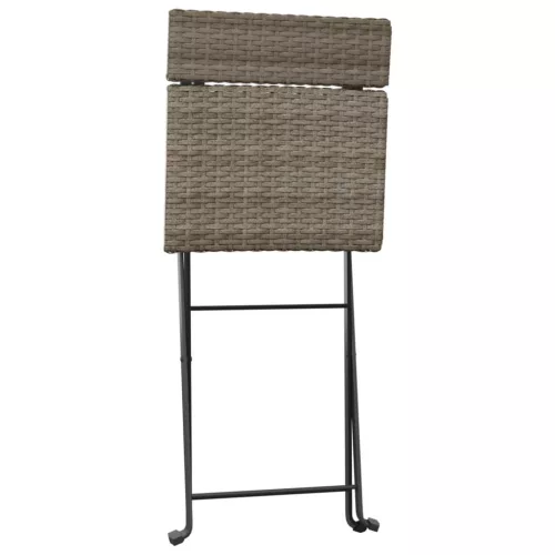  8 db szürke polyrattan összecsukható bisztrószék