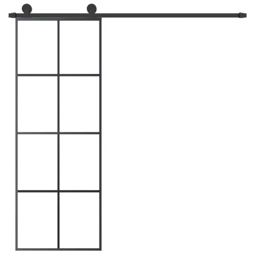  ESG üveg és alumínium tolóajtó fémszerelvény-szettel 76x205 cm