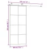  ESG üveg és alumínium tolóajtó fémszerelvény-szettel 90x205 cm