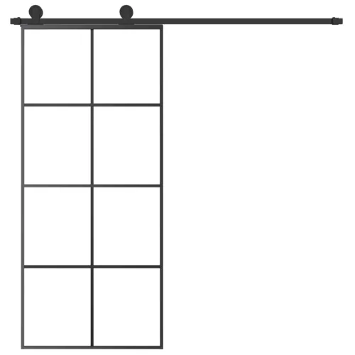  ESG üveg és alumínium tolóajtó fémszerelvény-szettel 90x205 cm