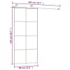  ESG üveg és alumínium tolóajtó fémszerelvény-szettel 90x205 cm