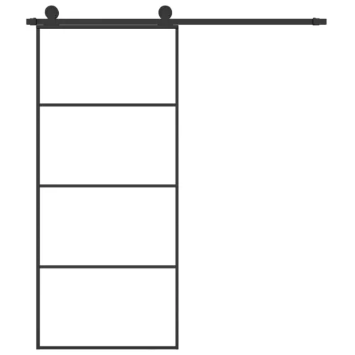  ESG üveg és alumínium tolóajtó fémszerelvény-szettel 90x205 cm