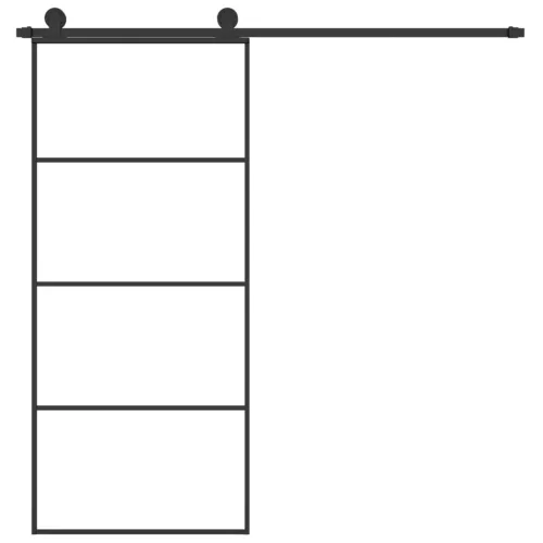  ESG üveg és alumínium tolóajtó fémszerelvény-szettel 90x205 cm
