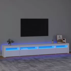  fehér TV-szekrény LED-lámpákkal 270x35x40 cm