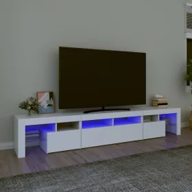  fehér TV-szekrény LED-lámpákkal 230x36,5x40 cm