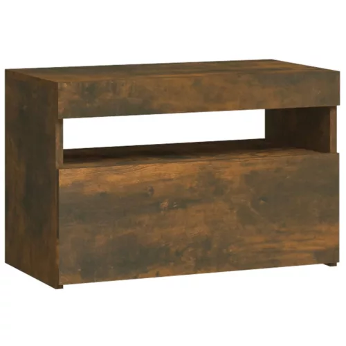  füstös tölgy színű éjjeliszekrény LED világítással 60x35x40 cm