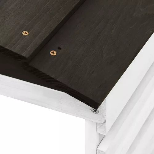  fekete és fehér fenyőfa robotfűnyíró-tároló 78 x 74 x 54 cm