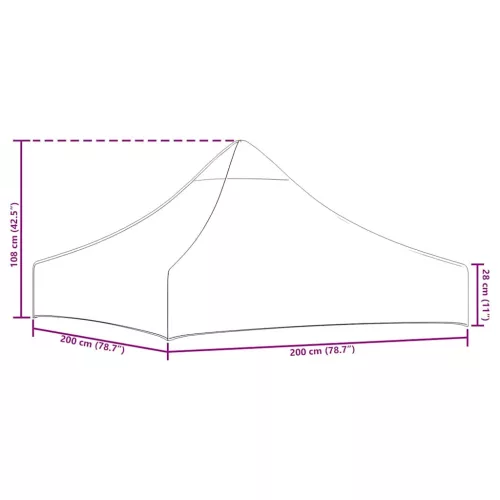  fekete tető partisátorhoz 2 x 2 m 270 g/m² 