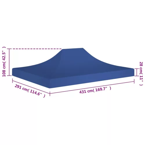  kék tető partisátorhoz 4,5 x 3 m 270 g/m² 