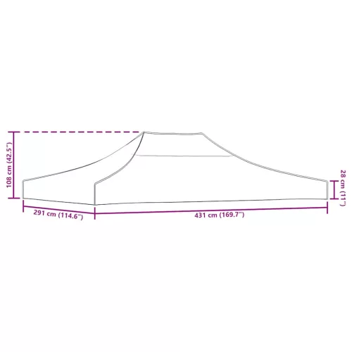  bézs tető partisátorhoz 4,5 x 3 m 270 g/m²