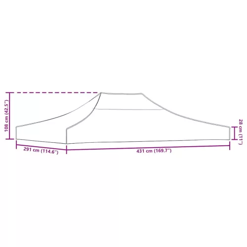  narancssárga tető partisátorhoz 4,5 x 3 m 270 g/m²