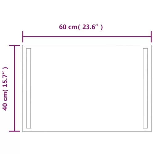  LED-es fürdőszobatükör 40x60 cm