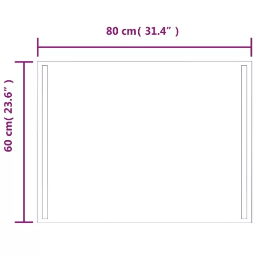  LED-es fürdőszobatükör 60x80 cm