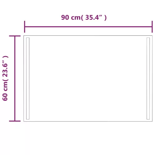 LED-es fürdőszobatükör 60x90 cm