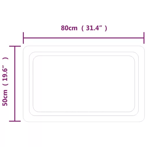  LED-es fürdőszobatükör 50x80 cm