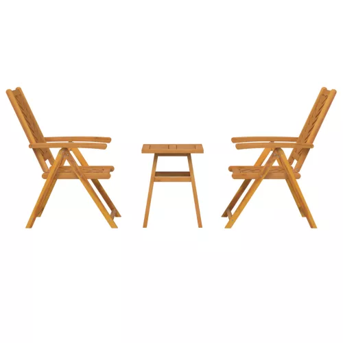  Kert Bistro Készlet 3 pcs Barna tömör akácfa