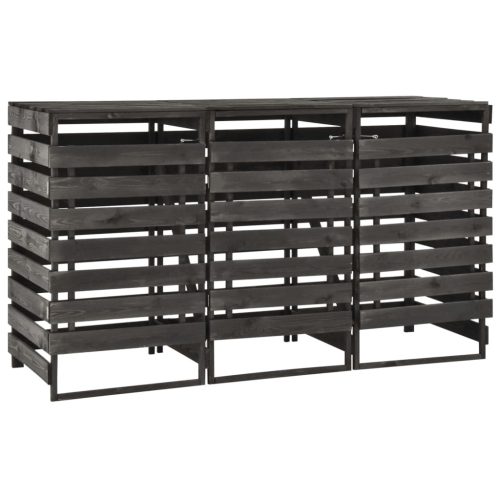  festett tömör fenyőfa tripla kerekeskuka-tároló 210x75x121 cm